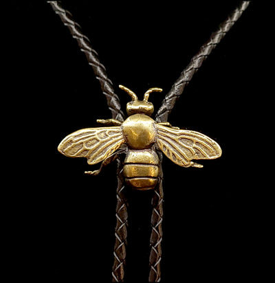 Brass Honey Bee Bolo Tie-Accessories-Big Bad Beetle Bolos-PaxtonGate