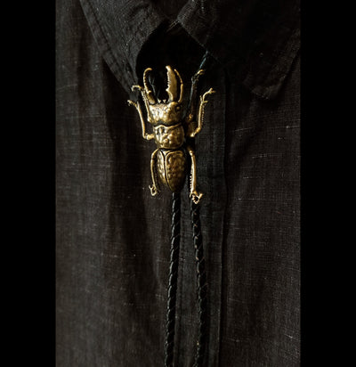 Brass Stag Beetle Bolo Tie-Accessories-Big Bad Beetle Bolos-PaxtonGate