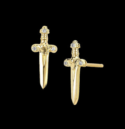 Double Edge Gold Studs-Earrings-Spitfire Girl-PaxtonGate