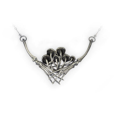 Mushroom & Rat Hands Sterling Silver Necklace - Paxton Gate