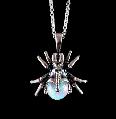 Arachne Necklace With White Opal-Necklaces-Omnia Studios LLC-PaxtonGate