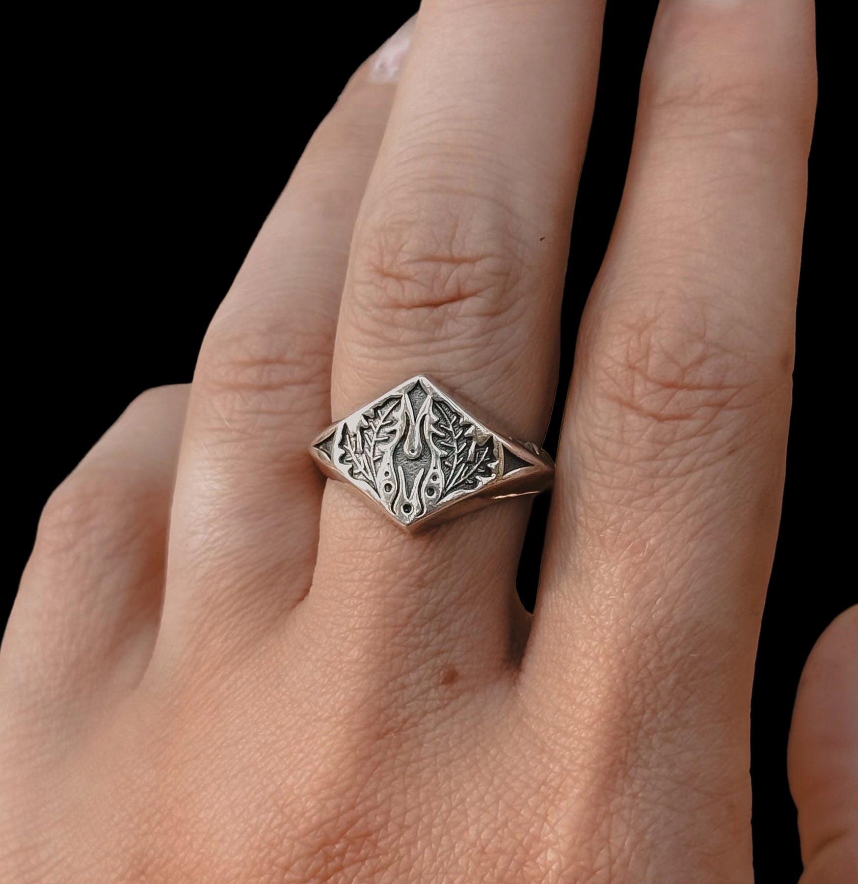 Sterling Silver Oak Signet Ring For Sale | Paxton Gate