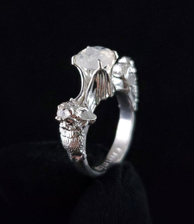 White Topaz Nocturne Polished Silver Ring - Paxton Gate