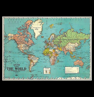 Borderless World Map Poster Wrap - Paxton Gate