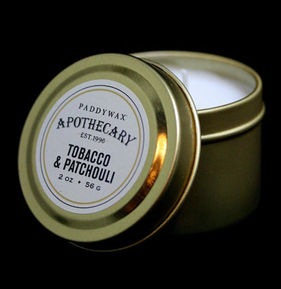 Apothecary Tin Candle Tobacco and Patchouli - Paxton Gate