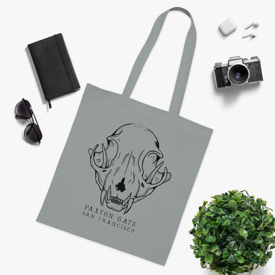 Cotton Bobcat Skull Tote-Bags-Printify-PaxtonGate