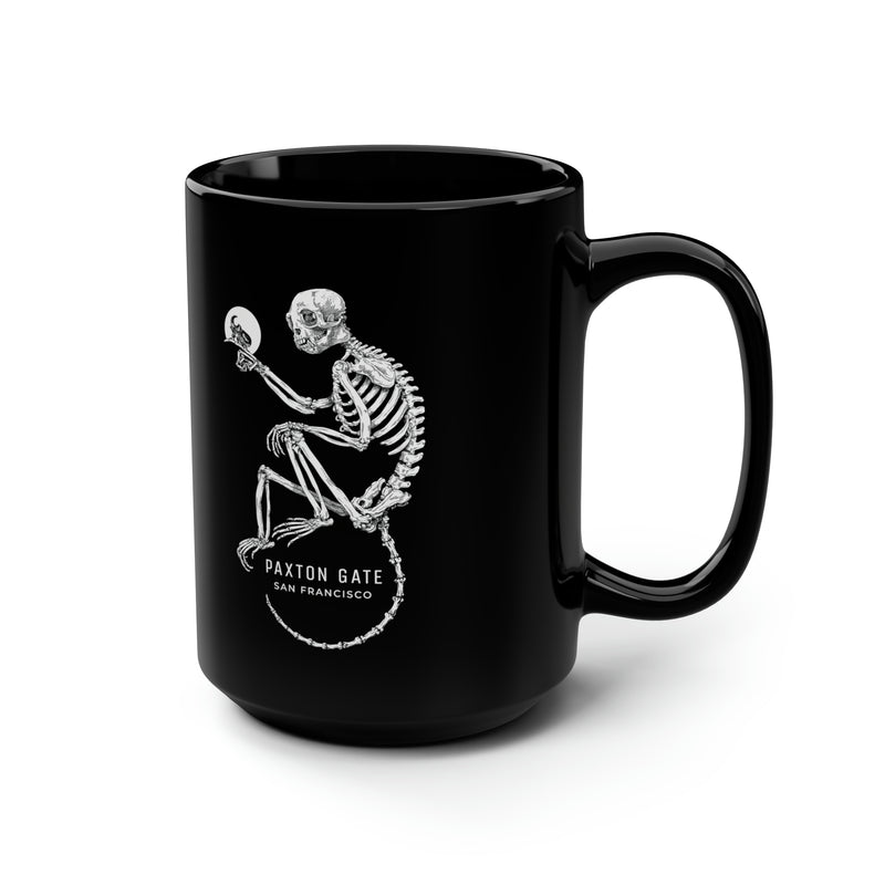 Black Skeletal Monkey Mug by Zoe Keller-Mug-Printify-PaxtonGate