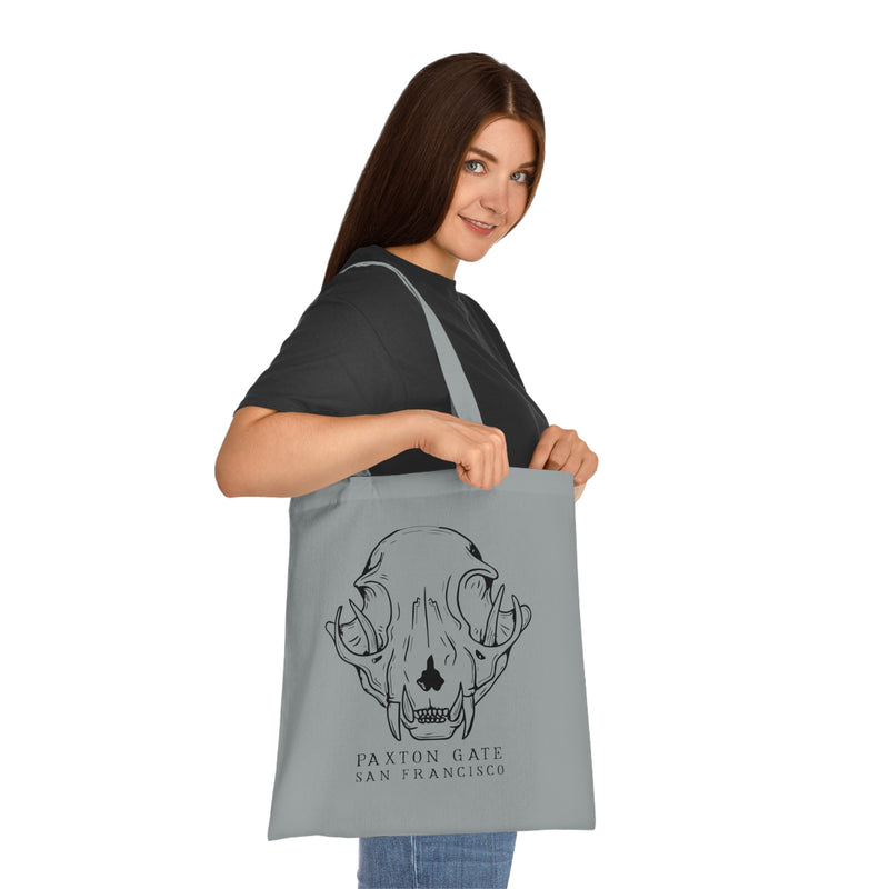 Cotton Bobcat Skull Tote-Bags-Printify-PaxtonGate