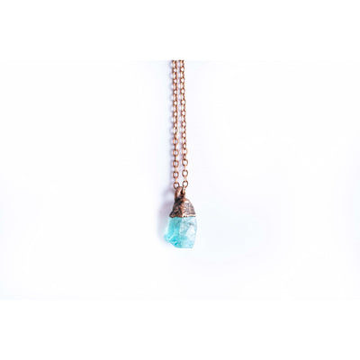 Blue Neon Rough Apatite Necklace - Paxton Gate