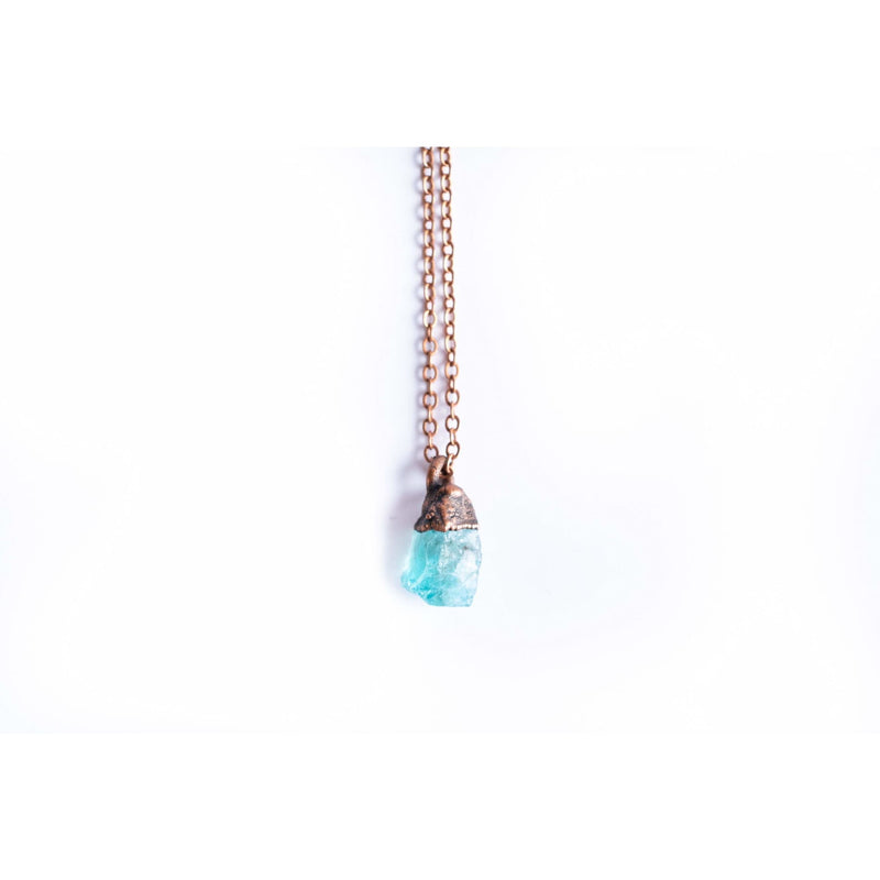 Blue Neon Rough Apatite Necklace - Paxton Gate