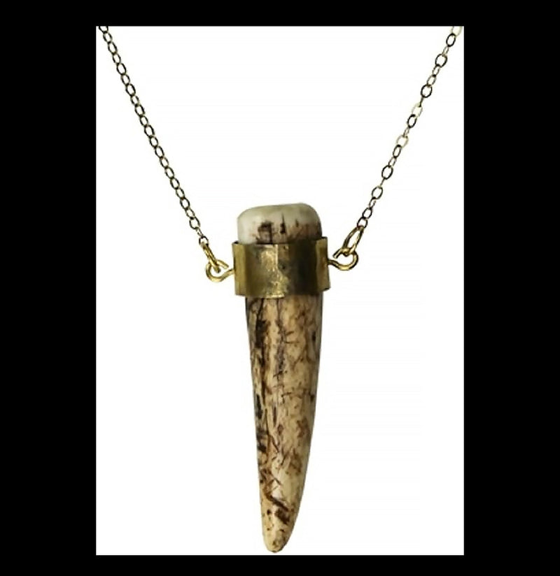 Brass Antler Shed Necklace-Necklaces-Hom Art-PaxtonGate