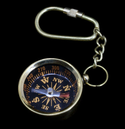 Brass Compass Keychain - Paxton Gate