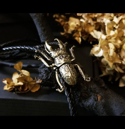 Brass Stag Beetle Bolo Tie-Accessories-Big Bad Beetle Bolos-PaxtonGate