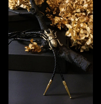 Brass Stag Beetle Bolo Tie-Accessories-Big Bad Beetle Bolos-PaxtonGate