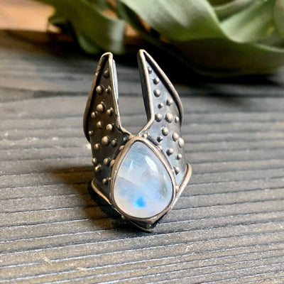 Cygnus Ring with Rainbow Moonstone - Paxton Gate