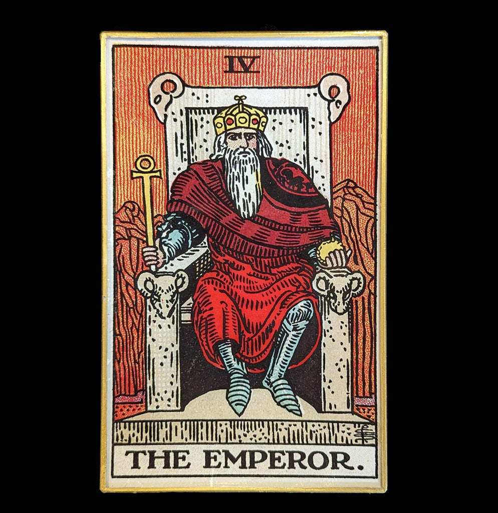 Decoupage Glass Emperor Tarot Tray For Sale | Paxton Gate