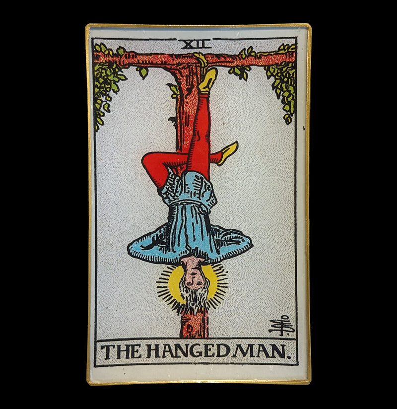 Decoupage Glass The Hanged Man Tarot Tray-Kitchen-Why Girls Go Astray-PaxtonGate