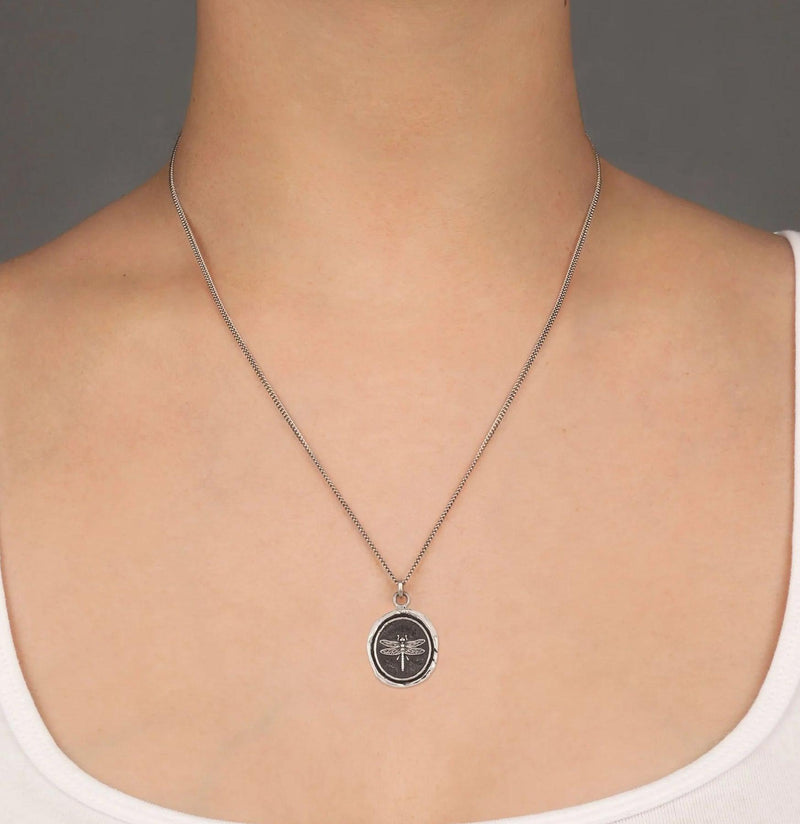 Dragonfly Sterling Silver Necklace-Necklaces-Pyrrha-PaxtonGate