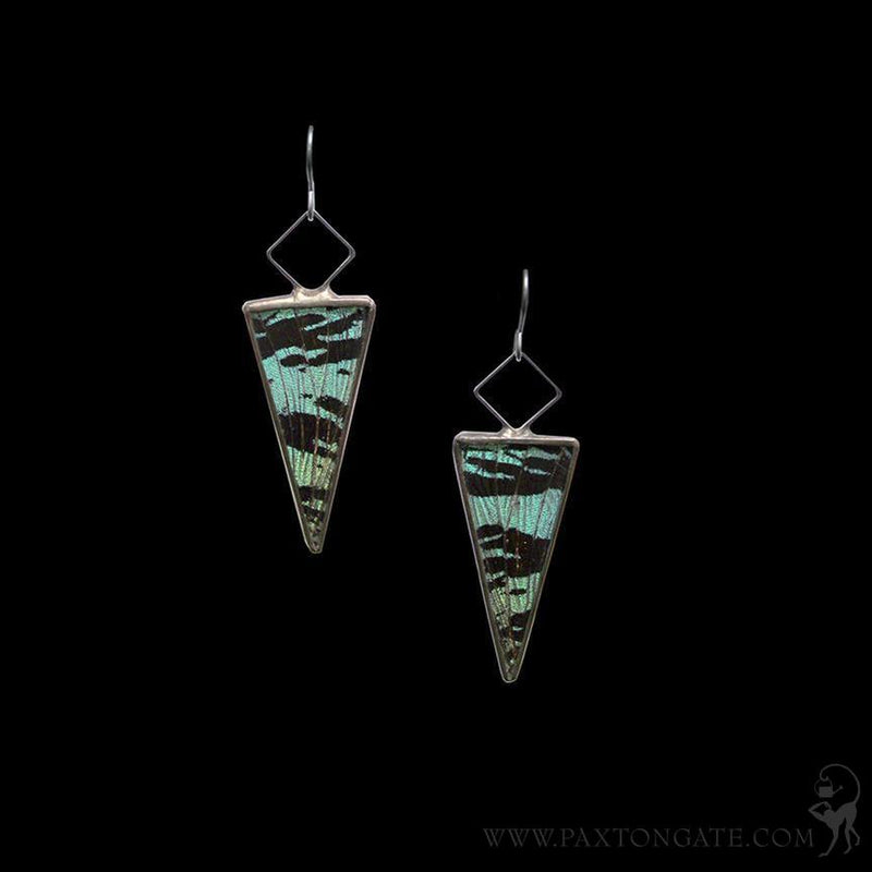 Emerald Sunset Moth Prismatic Earrings. - Paxton Gate