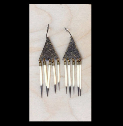 Hammered Triangle Quill Fringe Earrings - Paxton Gate