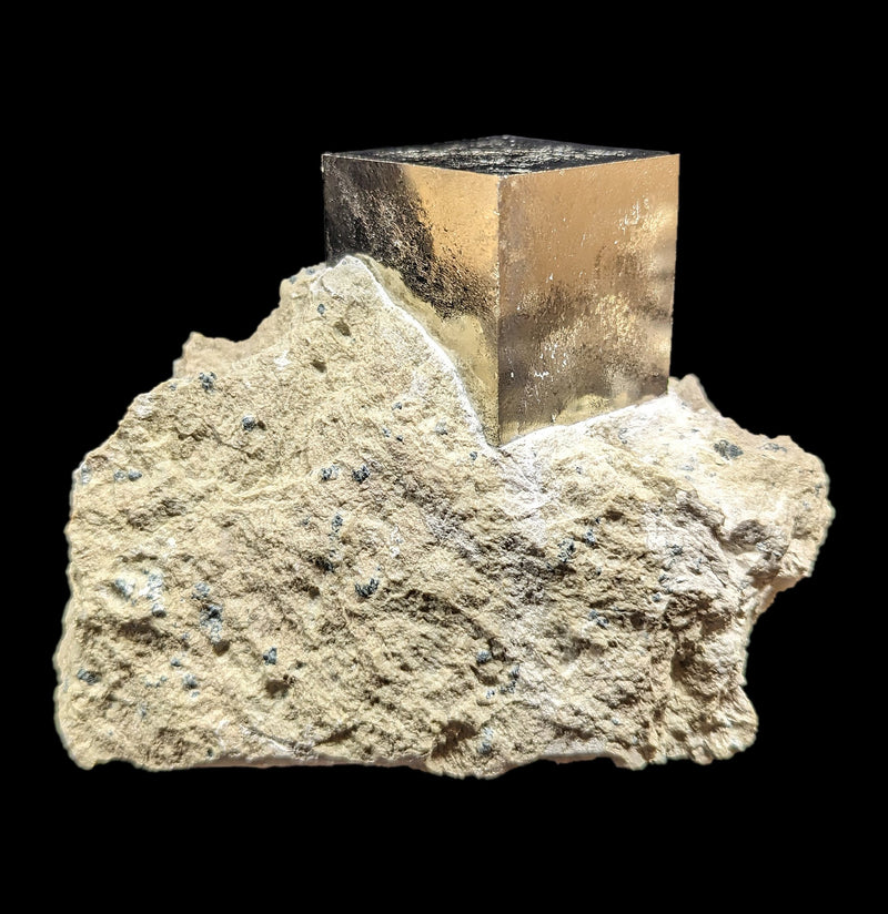 Large Pyrite Cube on Matrix Specimens-Minerals-Piritas de Navajun-PaxtonGate