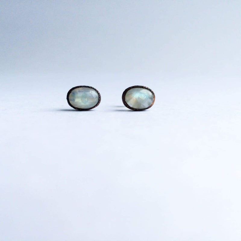 Moonstone Stud Earrings - Paxton Gate