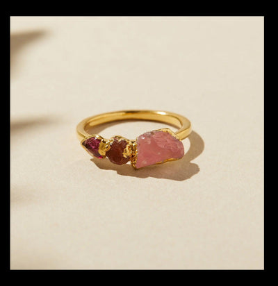 Morganite And Garnet Cocktail Ring - Paxton Gate