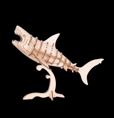 3D Wooden Shark Puzzle-Puzzles-Kikkerland-PaxtonGate