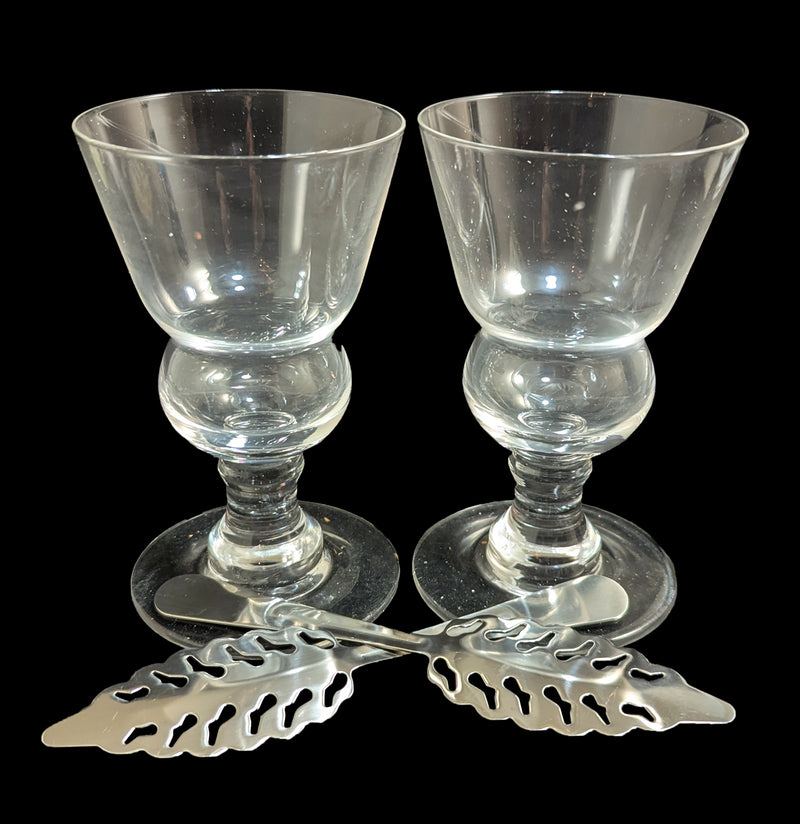 Vintage Crystal Absinthe Glasses with Spoon-Kitchen-The Wine Savant-PaxtonGate