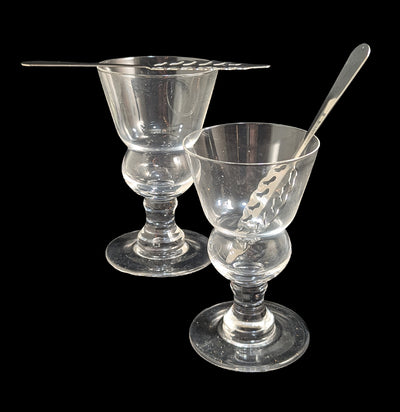 Vintage Crystal Absinthe Glasses with Spoon-Kitchen-The Wine Savant-PaxtonGate