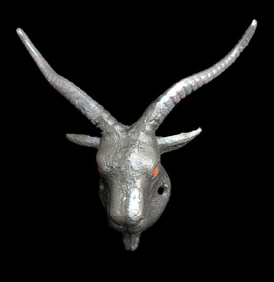 Black Cast Iron Baphomet Wall Hook-Decor-Zeckos-PaxtonGate
