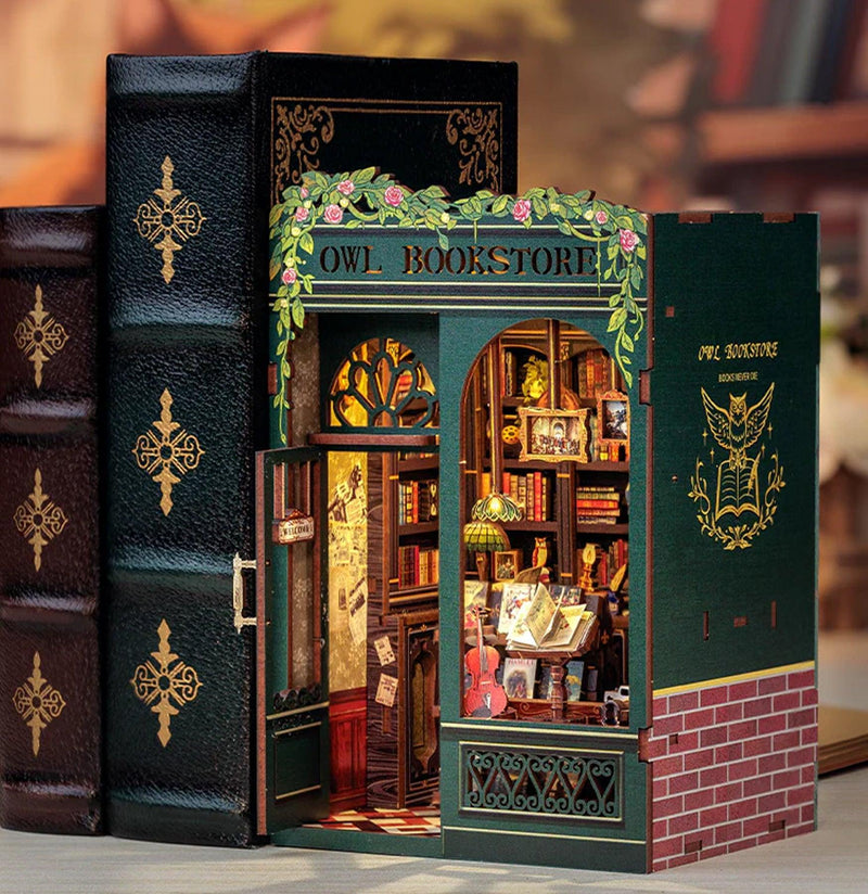 Owl Bookstore Book Nook Kit-Puzzles-Hands Craft-PaxtonGate