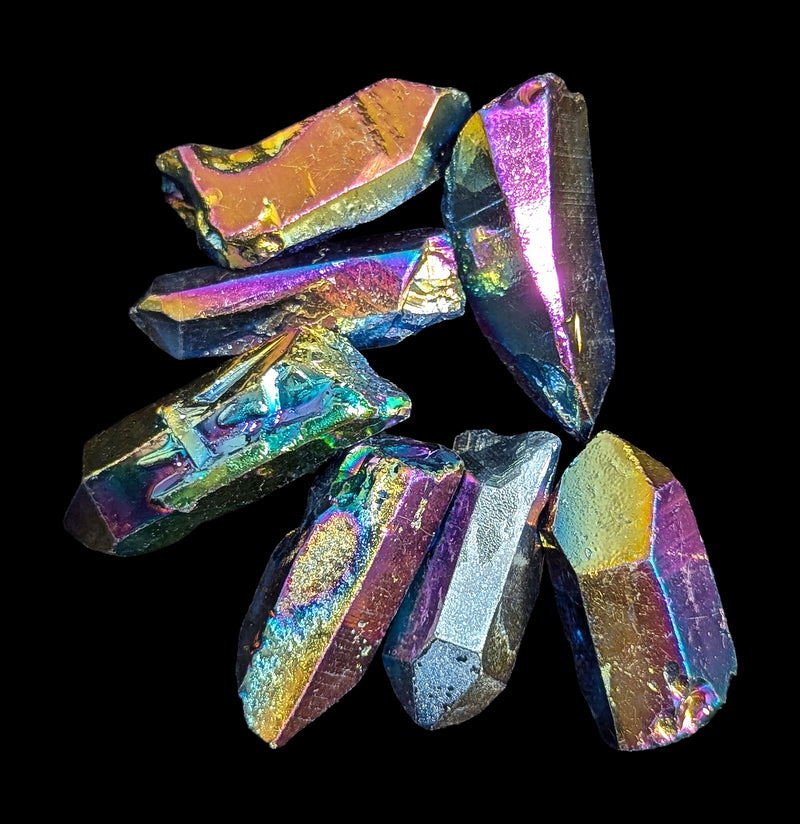 Rainbow Aura Quartz Crystal Points-Keychains-GeoCentral-PaxtonGate