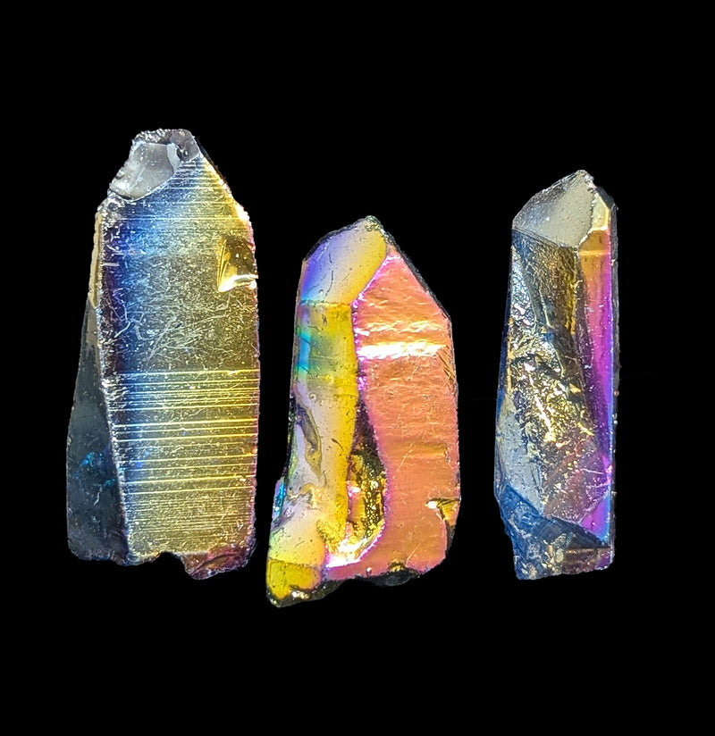 Rainbow Aura Quartz Crystal Points-Keychains-GeoCentral-PaxtonGate