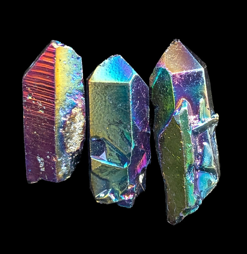 Rainbow Aura Quartz Crystal Points-Keychains-GeoCentral-PaxtonGate