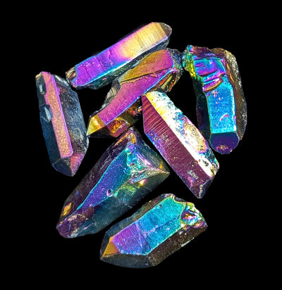 Rainbow Aura Quartz Crystal Points-Keychains-GeoCentral-PaxtonGate