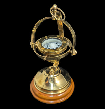 Nautical Brass Gimbled Compass-AntqRplica-DDecorStore-PaxtonGate