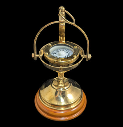 Nautical Brass Gimbled Compass-AntqRplica-DDecorStore-PaxtonGate