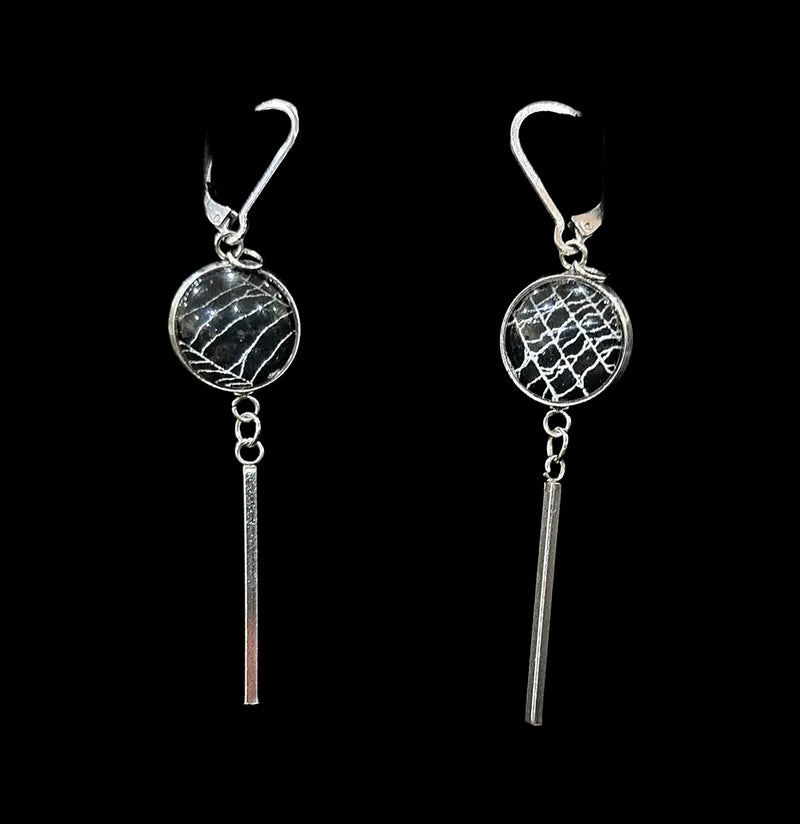 Spiderweb Vertical Bar Earrings-Earrings-Hell Kitten-PaxtonGate