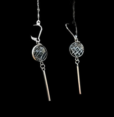Spiderweb Vertical Bar Earrings-Earrings-Hell Kitten-PaxtonGate