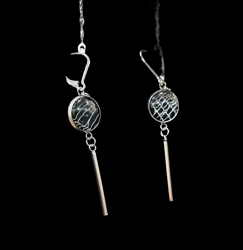 Spiderweb Vertical Bar Earrings-Earrings-Hell Kitten-PaxtonGate