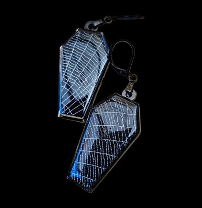 Spiderweb Coffin Earrings-Earrings-Hell Kitten-PaxtonGate