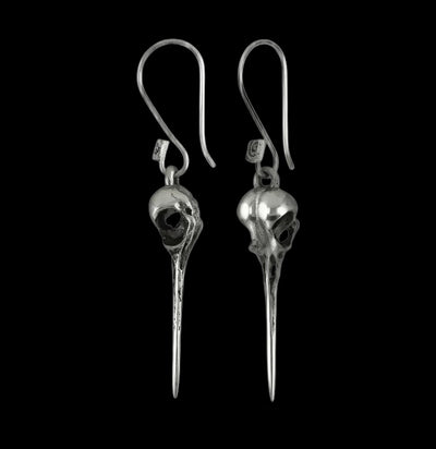 Silver Hummingbird Skull Earrings-Earrings-Lost Apostle-PaxtonGate