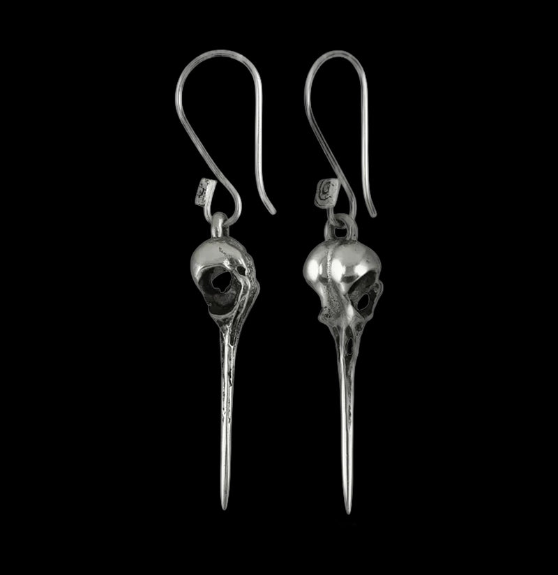 Silver Hummingbird Skull Earrings-Earrings-Lost Apostle-PaxtonGate