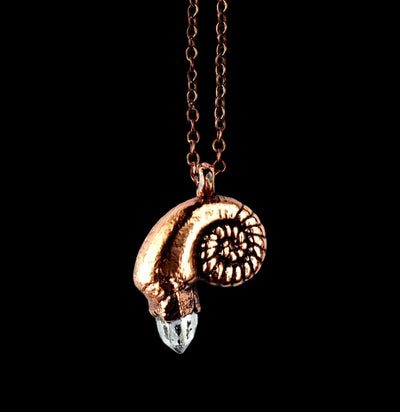 Herkimer Diamond Nautilus Necklace-Necklaces-Merging Metals-PaxtonGate