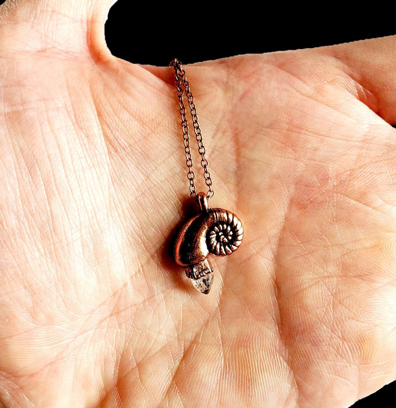 Herkimer Diamond Nautilus Necklace-Necklaces-Merging Metals-PaxtonGate
