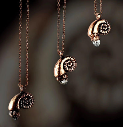 Herkimer Diamond Nautilus Necklace-Necklaces-Merging Metals-PaxtonGate