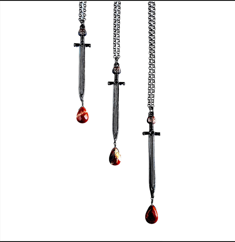Double Edged Sword Necklace-Necklaces-Merging Metals-PaxtonGate