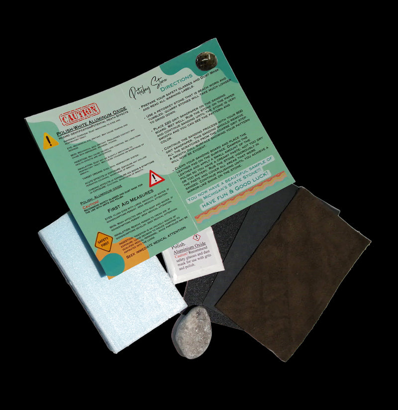 Petoskey Stone Polishing Kit-Minerals-Keweenaw Gem & Gift Inc.-PaxtonGate