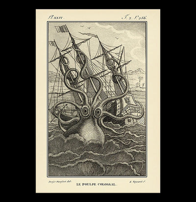 Kraken Attacks Ship Poster-Posters-Bristol & London-PaxtonGate